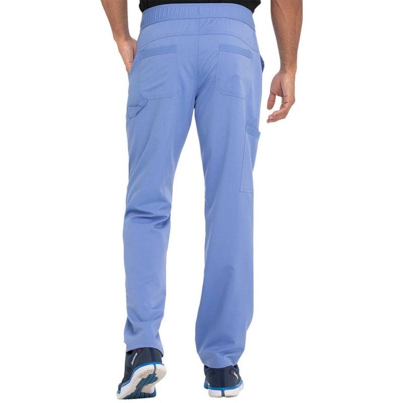 Pantalon médical homme bleu ciel dos