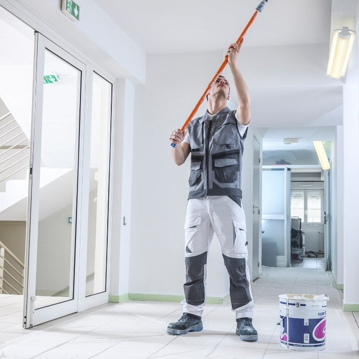 Pantalon de Travail Homme Ruler Blanc / Gris Charcoal avec veste gris gamme work attitude 3