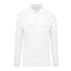 Polo Piqué Homme Manches Longues Blanc - KARIBAN