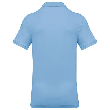 Dos Polo Piqué Homme Manches Courtes 100% Coton Bleu Ciel - KARIBAN