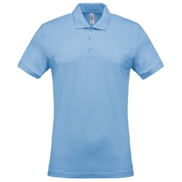 Polo Piqué Homme Manches Courtes 100% Coton Bleu Ciel - KARIBAN