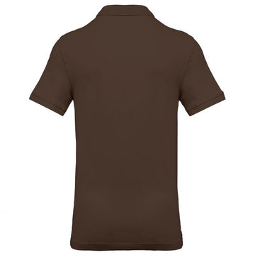 Dos Polo Piqué Homme 100% Coton Manches Courtes Marron - KARIBAN