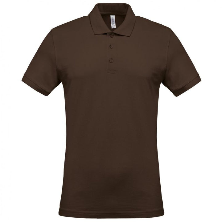 Polo Piqué Homme 100% Coton Manches Courtes Marron - KARIBAN