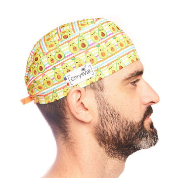 Calot Médical Unisexe 100% Coton à Motifs Guacamole CHRYSVAL