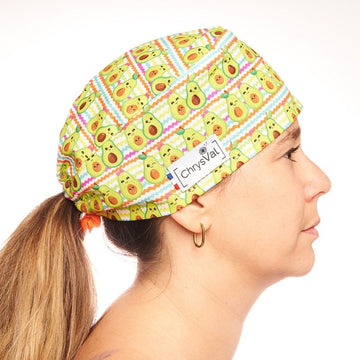 Calot Médical Unisexe 100% Coton à Motifs Guacamole