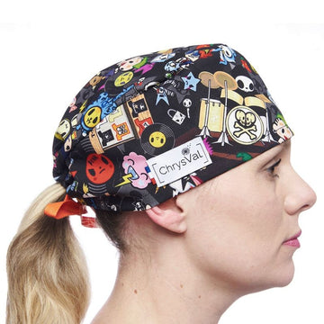 Calot Médical Unisexe 100% Coton à Motifs Pop Rock CHRYSVAL