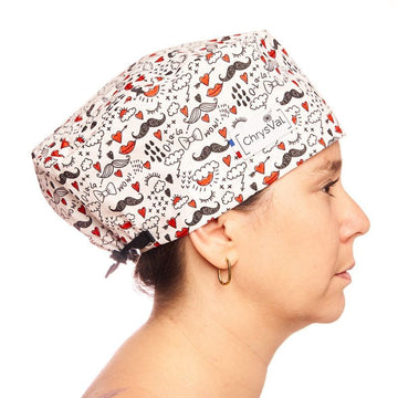 Calot Médical Unisexe Couvrant 100% Coton Moustache Femme - CHRYSVAL