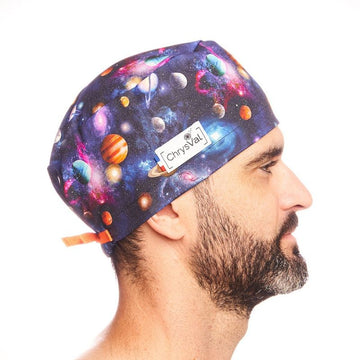 Calot Médical Unisexe Couvrant 100% Coton Galaxie Femme - CHRYSVAL
