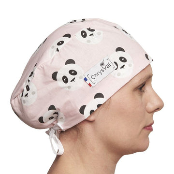 Calot Médical Unisexe Couvrant 100% Coton Panda Femme - CHRYSVAL