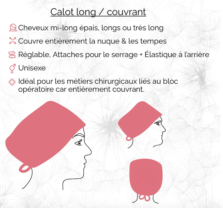 Calot Médical Unisexe Couvrant 100% Coton CHRYSVAL