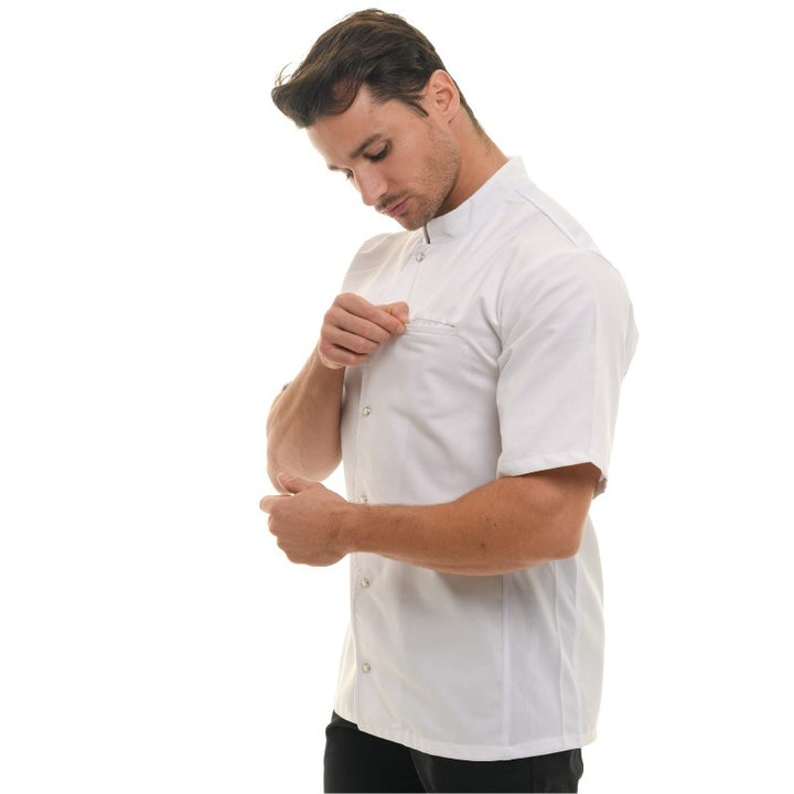 Veste de Cuisine Homme Nevada Blanche à Manches Longues - MANELLI