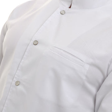 Veste de Cuisine Homme à Manches Courtes Blanche Nevada - MANELLI - 4