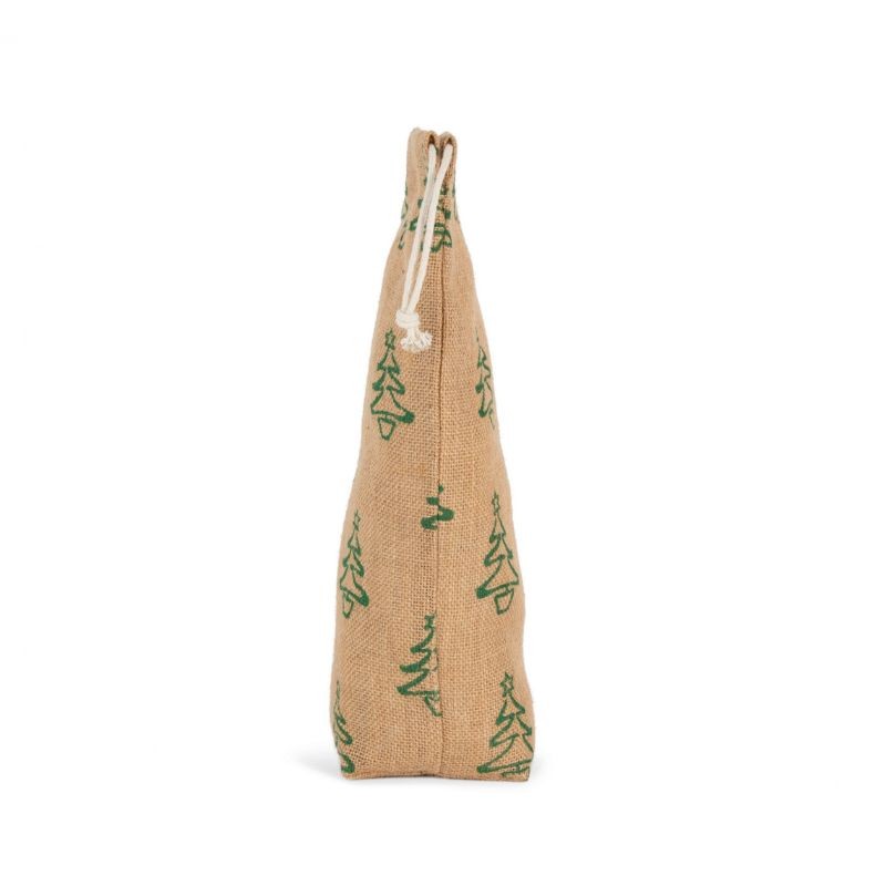 Porte-Bouteille avec Motifs de Noël Toile et Vert