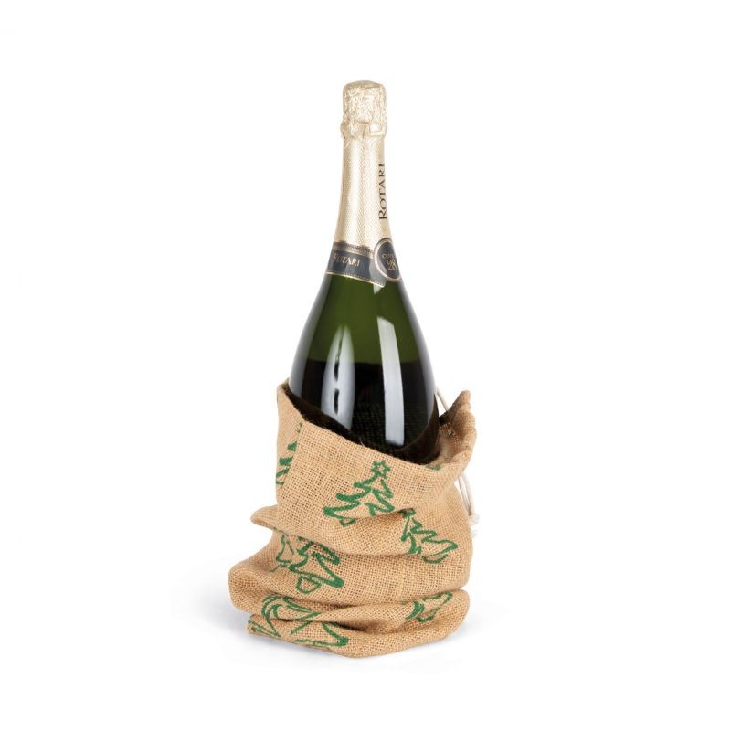 Porte-Bouteille avec Motifs de Noël Verte