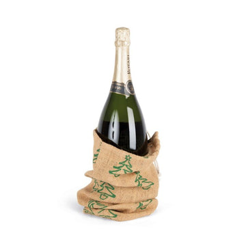 Porte-Bouteille avec Motifs de Noël Verte