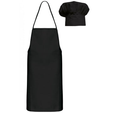 Kit Chef Cuisinier Enfant Tablier et Toque Noir KARIBAN