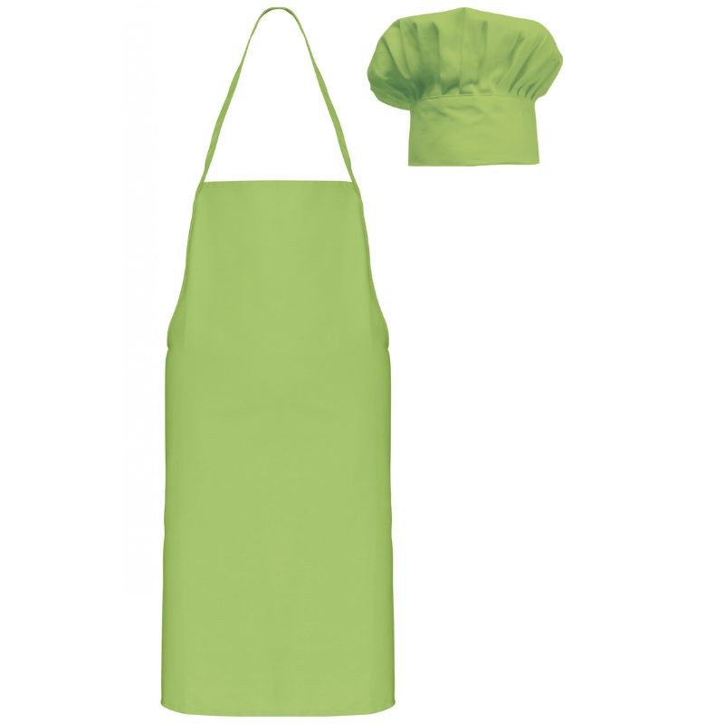 Kit Chef Cuisinier Enfant Tablier et Toque Vert KARIBAN