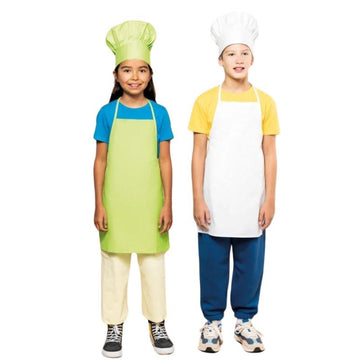 Kit Chef Cuisinier Enfant Tablier et Toque Lime et Blanc - KARIBAN