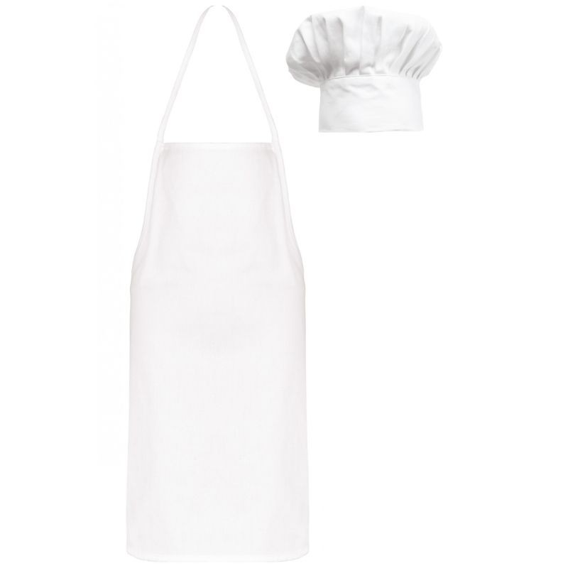 Kit Chef Cuisinier Enfant Tablier et Toque blanc KARIBAN
