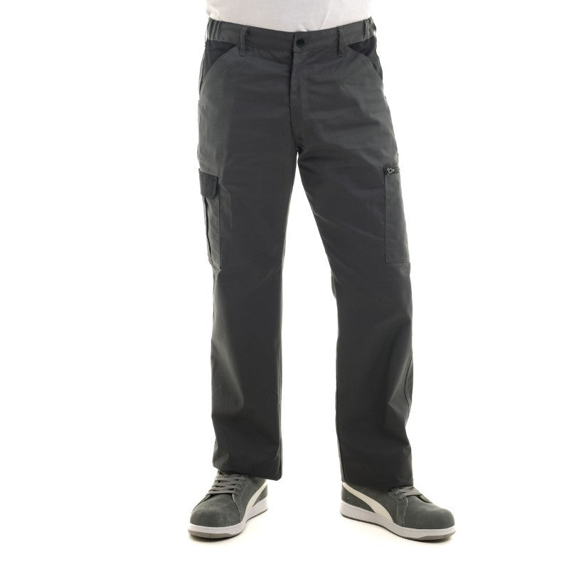 Pantalon de Travail Homme Perceuse Multipoches Gris