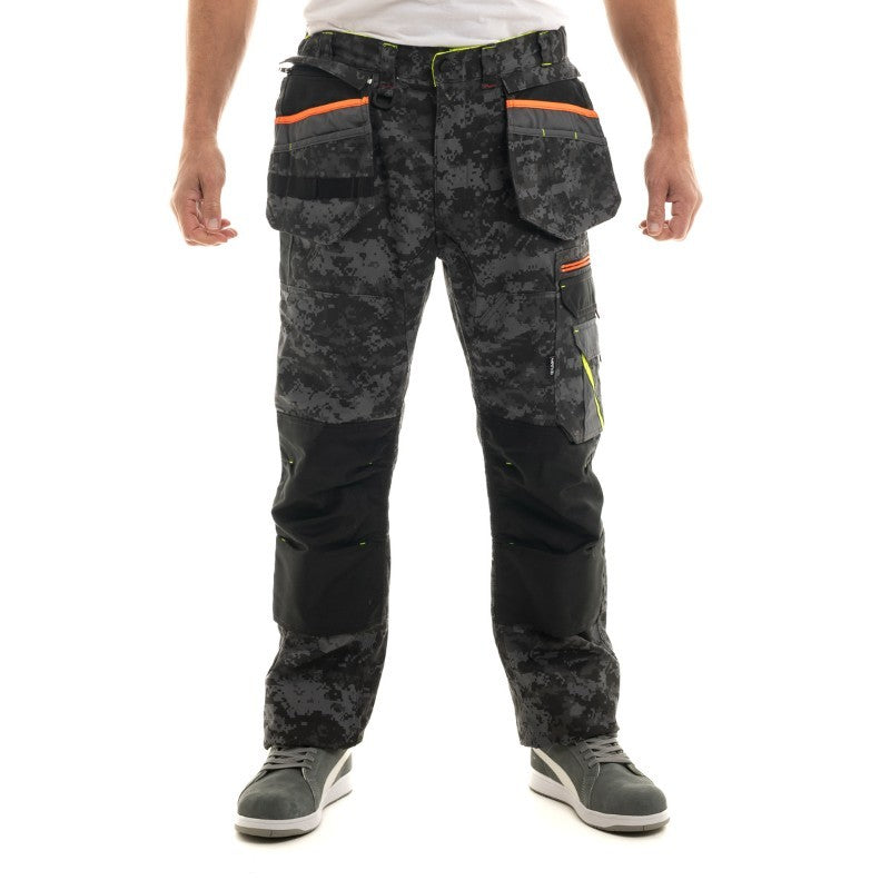 Pantalon professionnel tissu canvas taille élastique gris Donon LMA