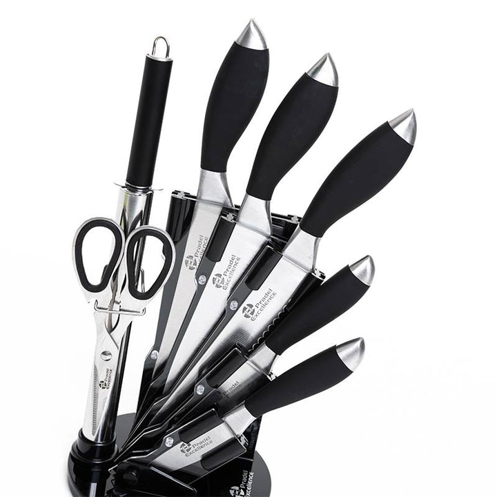 Bloc de 7 accessoires 5 couteaux 1 fusil et 1 ciseau - PRADEL