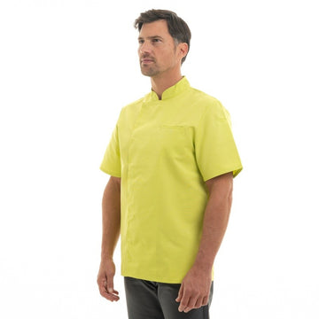 Veste de cuisine verte anis avec poche poitrine