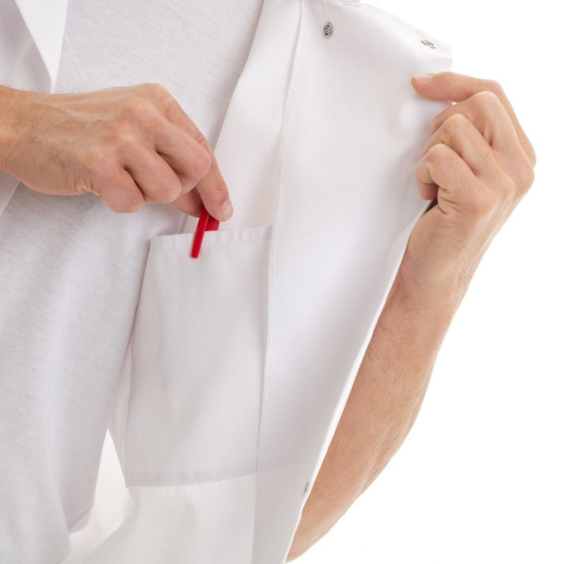 Zoom poche intérieur veste de cuisine Manelli blanche pas cher