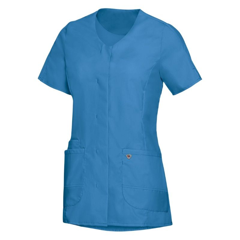Tunique Médicale Légère Femme Manches Courtes Bleu Azur - BP®