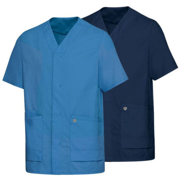 Tunique Médicale Légère Unisexe Manches Courtes Bleu Azur et Bleu Nuit BP®