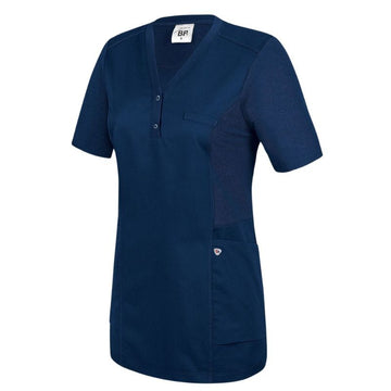 Tunique Médicale Confort Femme Manches Courtes - Bleu Nuit BP®