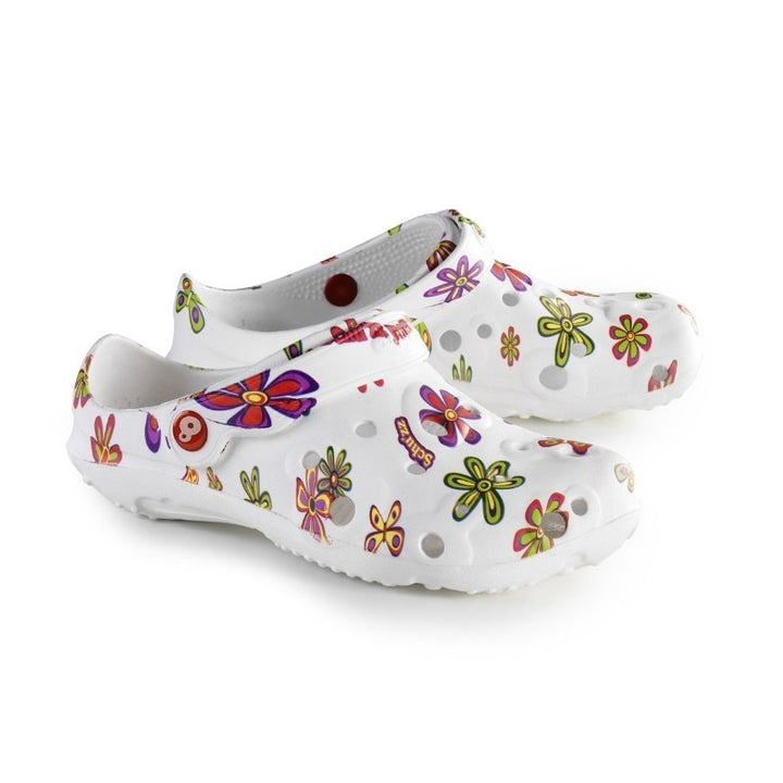 Sabots médicaux femme motif fleurs schu'zz Globule vue d'ensemble