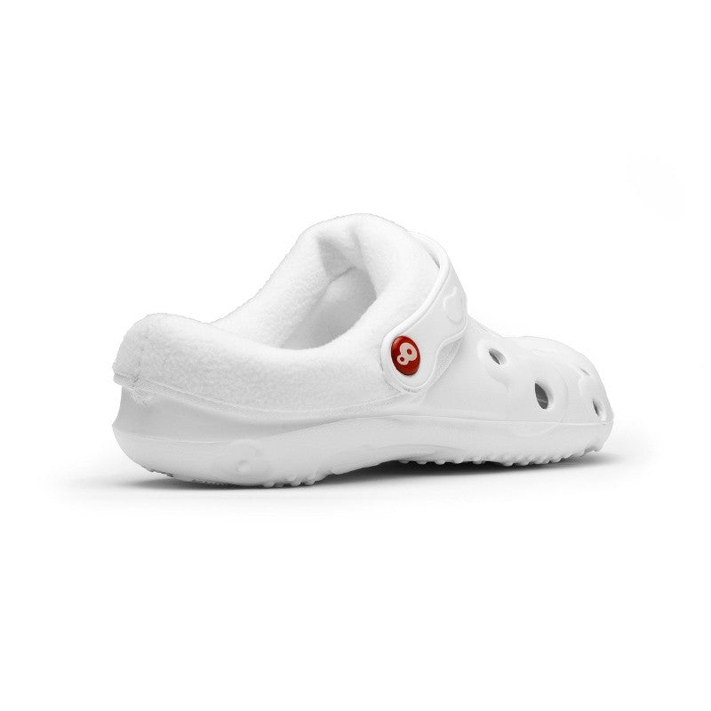 Sabots médicaux blanc polaire globule vue profil