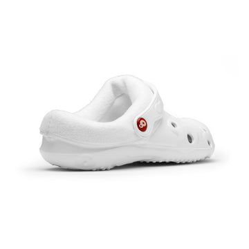 Sabots médicaux blanc polaire globule vue profil