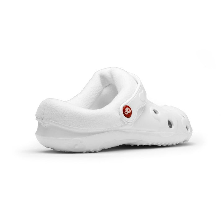 Sabots médicaux blanc polaire globule vue profil