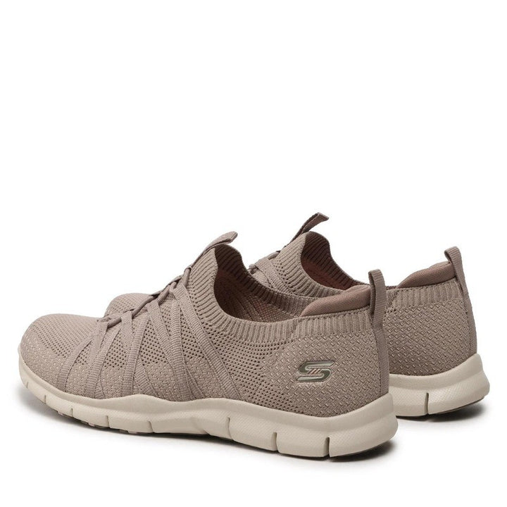 paire de baskets taupe skechers chic newness femme