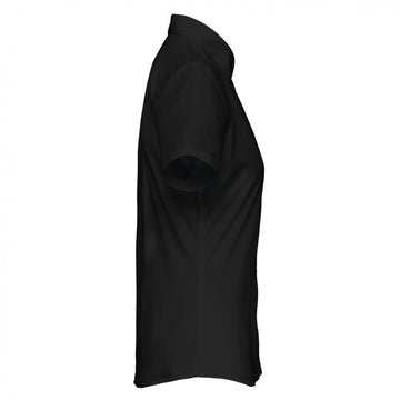 chemisier de service femme noir côté manches courtes