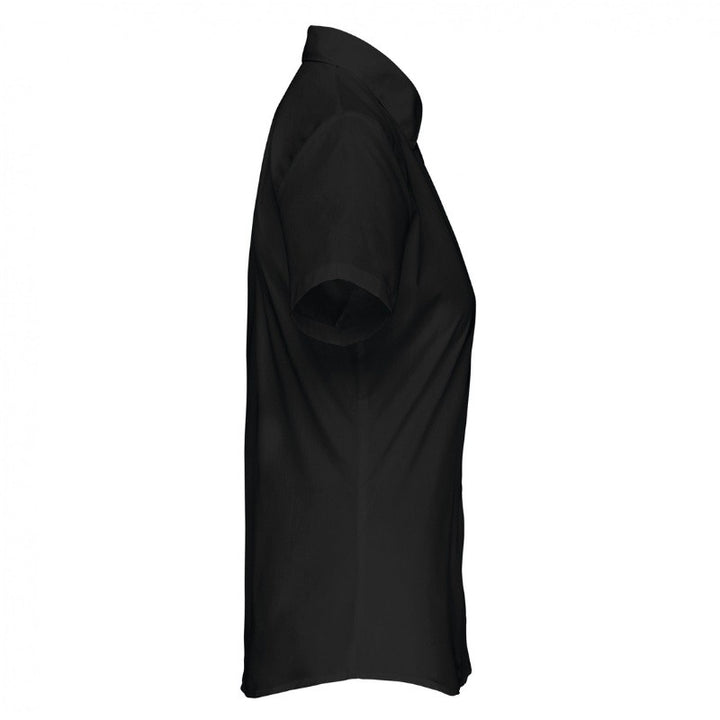 chemisier de service femme noir côté manches courtes