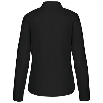 Dos chemisier de service femme noir classique manches longues