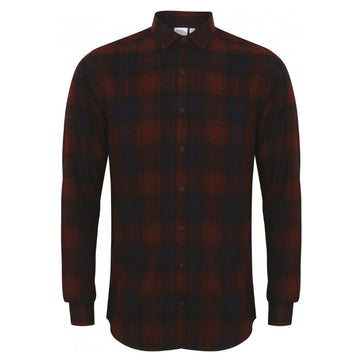 chemise à carreaux bordeaux face