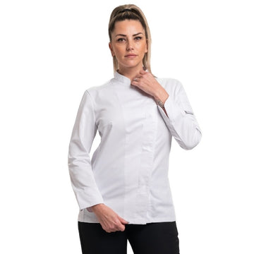 Veste de cuisine classique blanche par Manelli pour femme