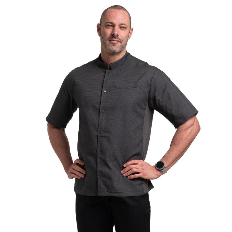 Veste de cuisine grise gaufrée homme Manelli