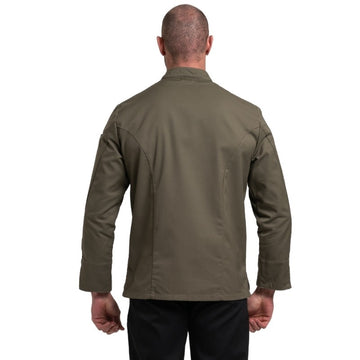dos de la Veste de Cuisine Homme Texas Manches Longues Kaki
