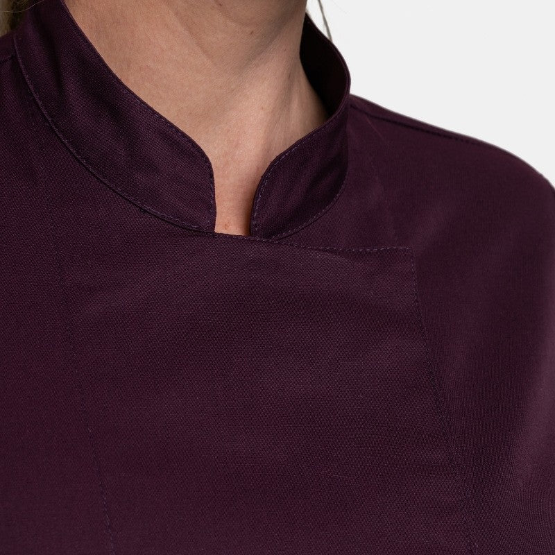 Zoom sur le col de veste Unera prune