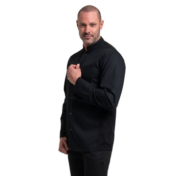 Veste de cuisine homme matière gaufrée noir