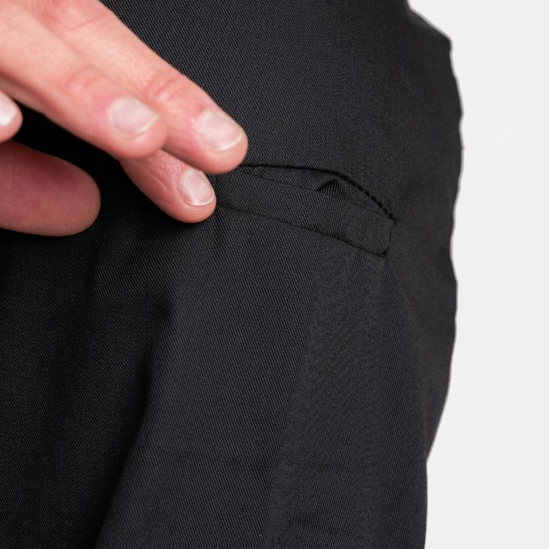 Détail poche manches de la veste de cuisine Texas noir