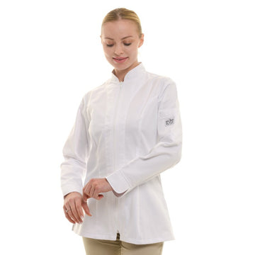 Veste de Cuisine Femme Manches Longues Blanche Lady Monza - CHAUD DEVANT - 2