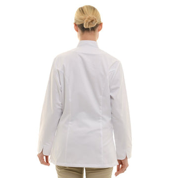 Veste de Cuisine Femme Manches Longues Blanche Lady Monza - CHAUD DEVANT - 4