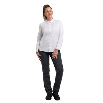 Veste de Cuisine Femme Manches Longues Blanc Flores - ROBUR - 8