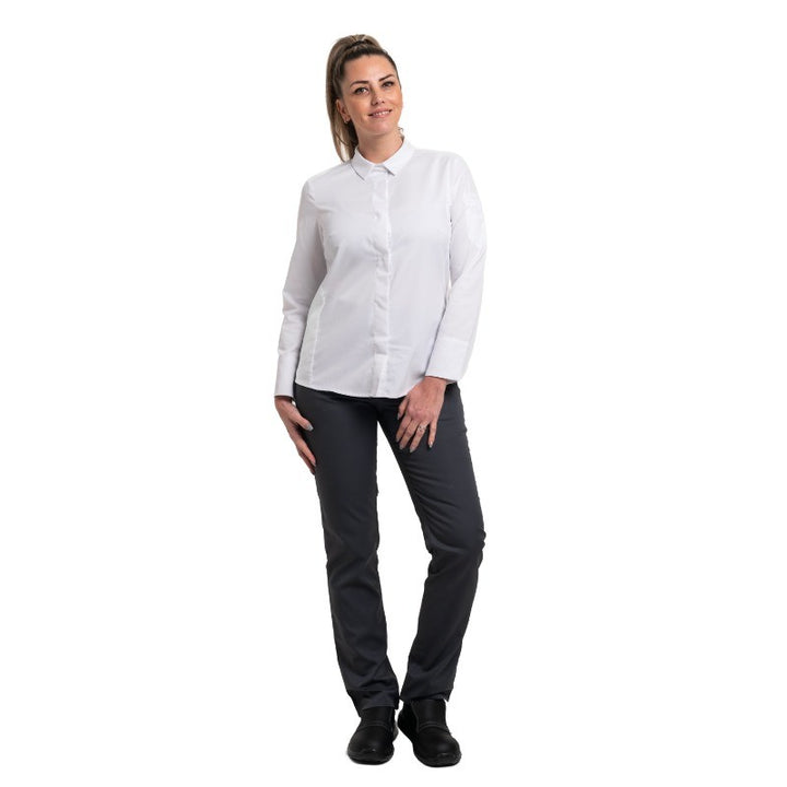 Veste de Cuisine Femme Manches Longues Blanc Flores - ROBUR